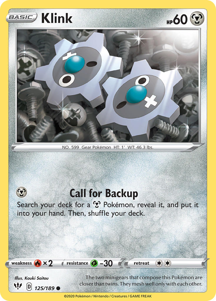 Darkness Ablaze Klink [Reverse Holo] Pokémon card